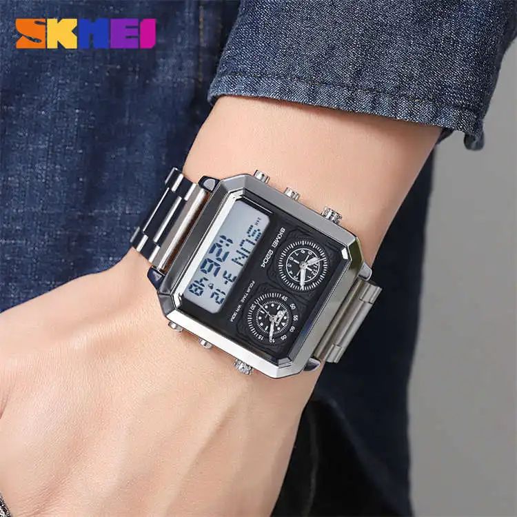 SKM  Three Machine Watch Sliver Colour image 1