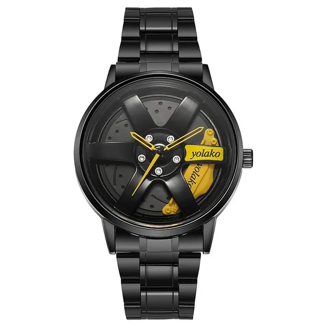 Original allroy rim Watch Black Chain with Yellow dial image 4
