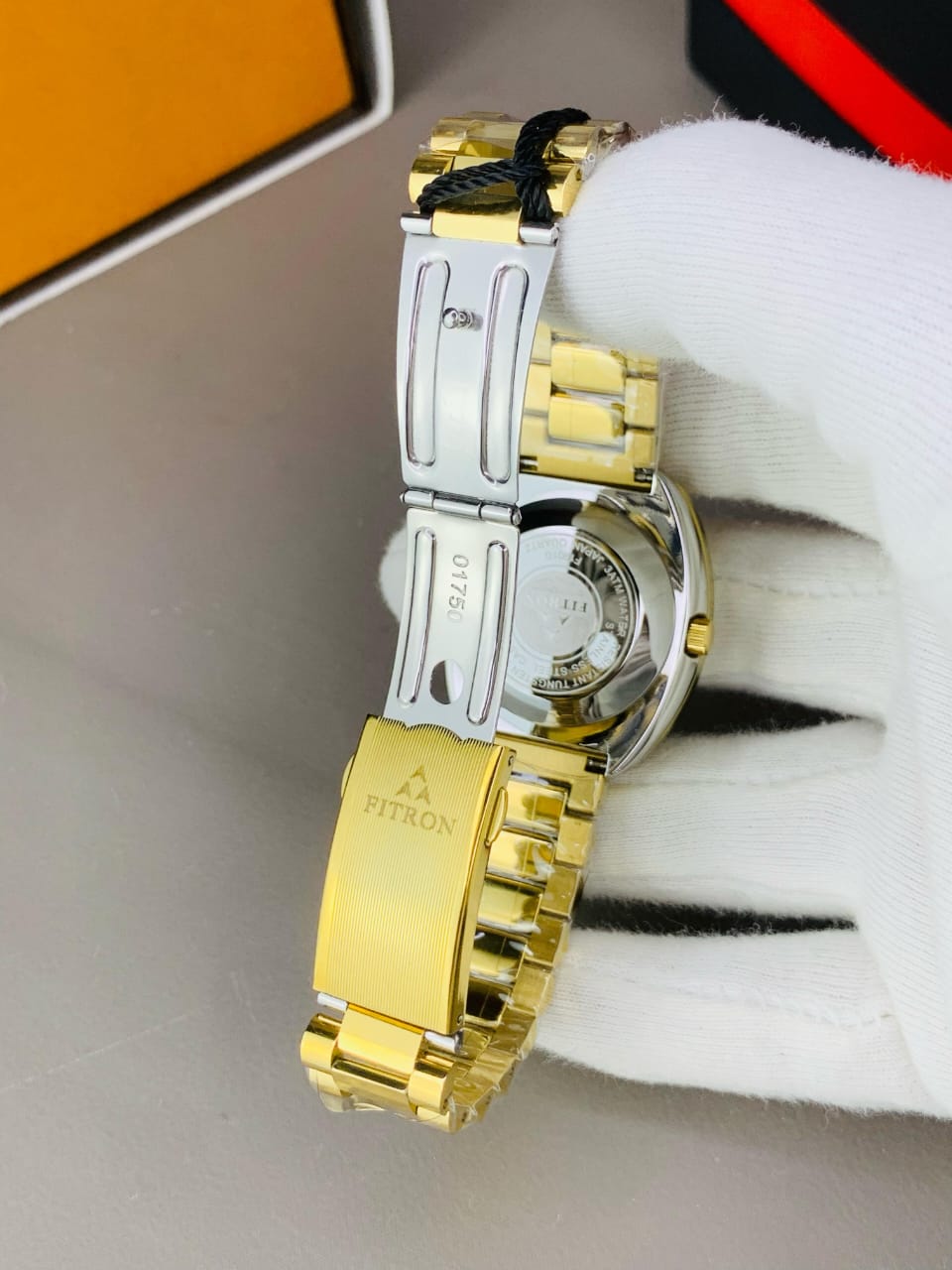Fitron original  Diaster Watch Black Dial with golden chain image 1