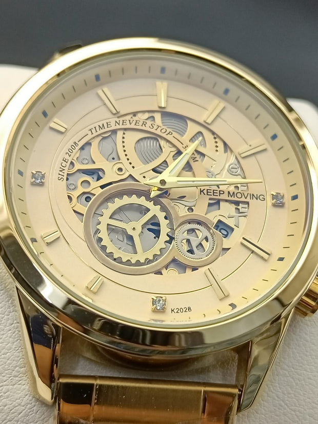 Original Keep Moving Down Sec working Watch Gold colour image 4