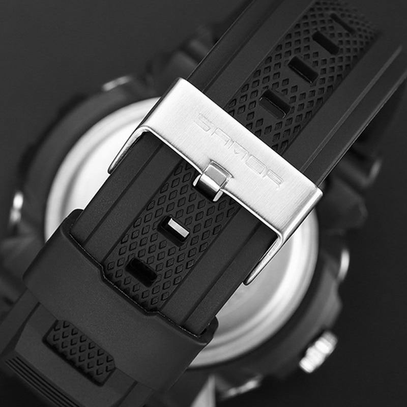 Original Sanda Sport Watch Sliver Dial With Black belt image 1