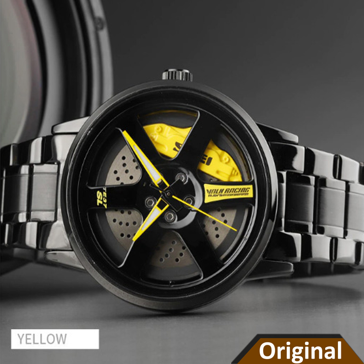 SKM  Watch BLACK CHAIN WITH YELLOW PEDAL image 5