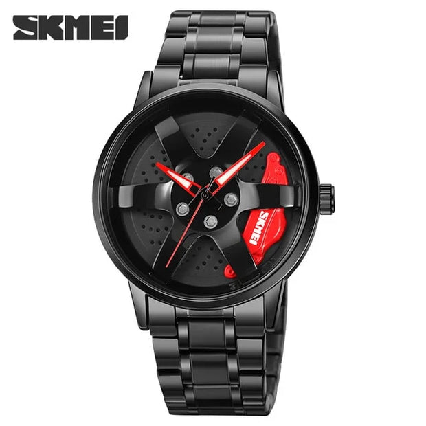 SKM  Watch BLACK CHAIN WITH RED PEDAL image 6