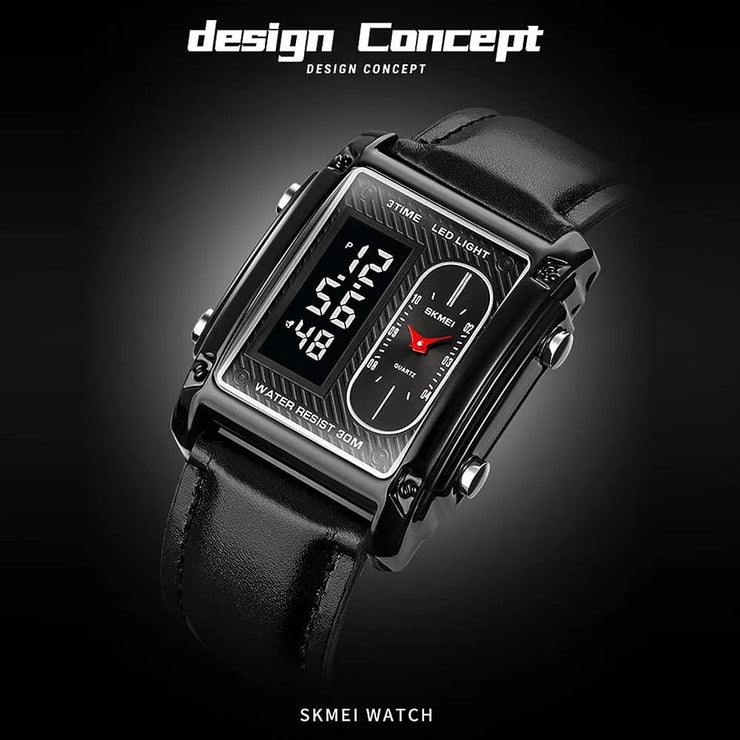 Original SKM Black belt Square Dual time image 1