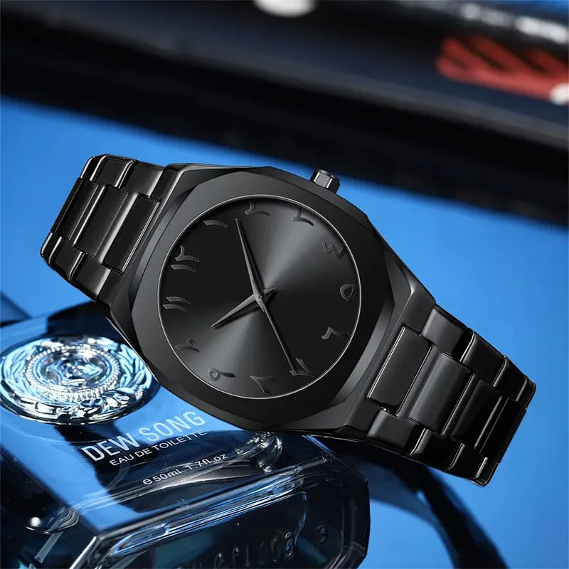 Arabic Dial full Mat Black chain image 9
