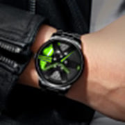 Original allroy rim Watch Black belt with Green dial image 6