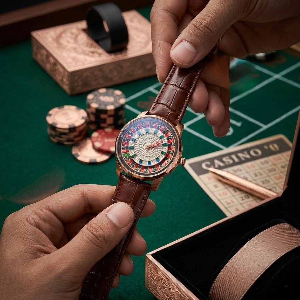 Brown  Luxury Roulette Casino Style Watch