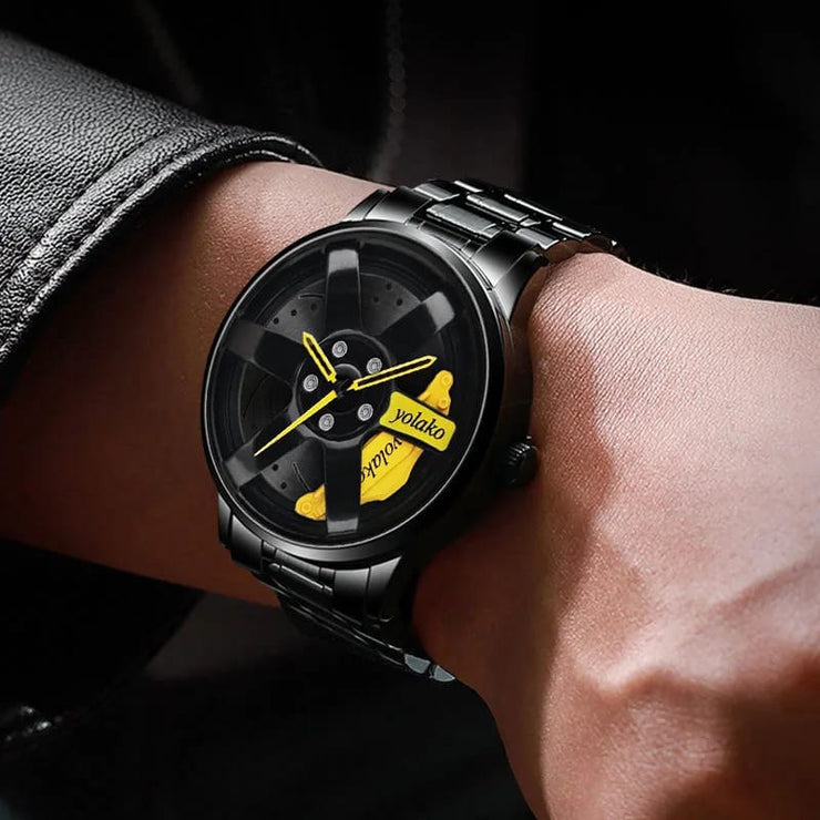 Original allroy rim Watch Black Chain with Yellow dial image 3