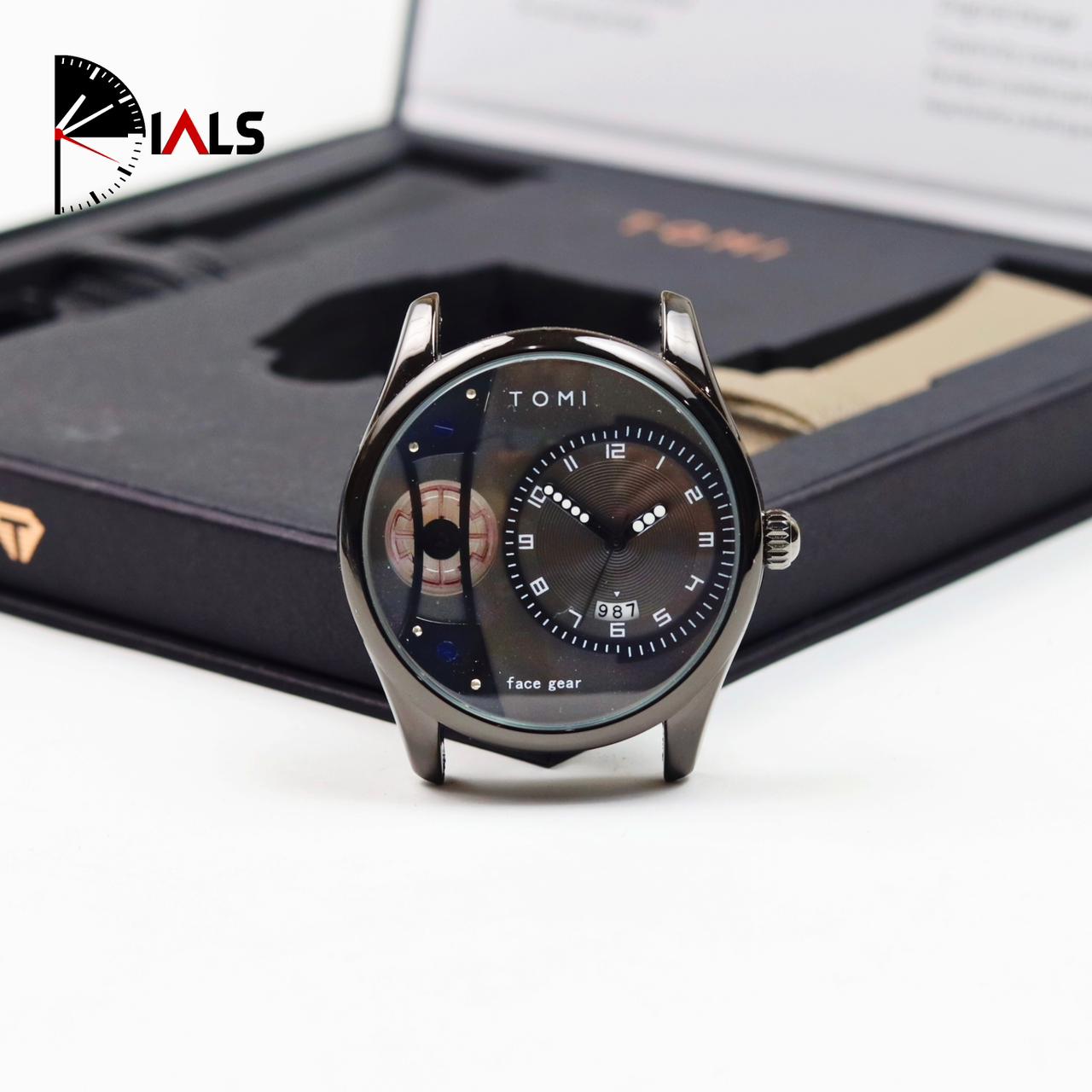 Tomi – FaceGear – Dual Strap –Black Bazel with Dark Grey Dial image 2