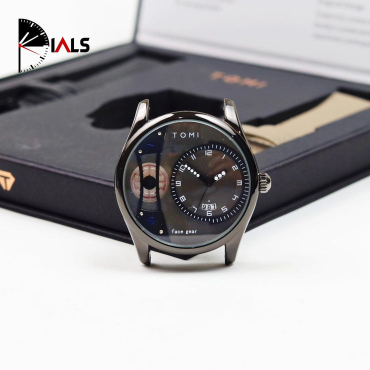 Tomi – FaceGear – Dual Strap –Black Bazel with Dark Grey Dial image 2