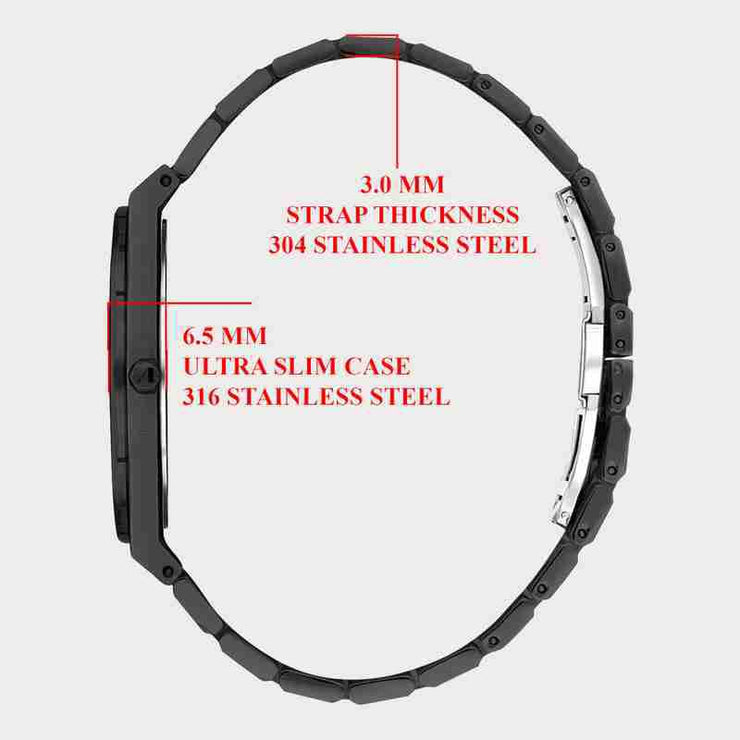 Arabic Dial full Mat Black chain image 13