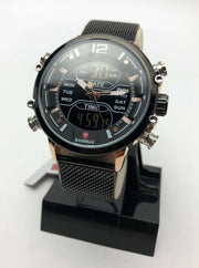 Kademan Original Watch with Dual time and shepard Chain Black image 7