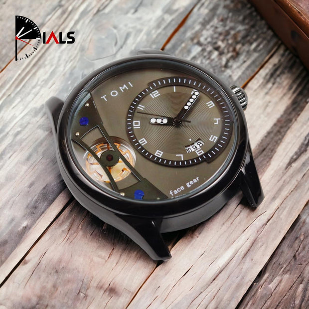 Tomi – FaceGear – Dual Strap –Black Bazel with Dark Grey Dial image 1