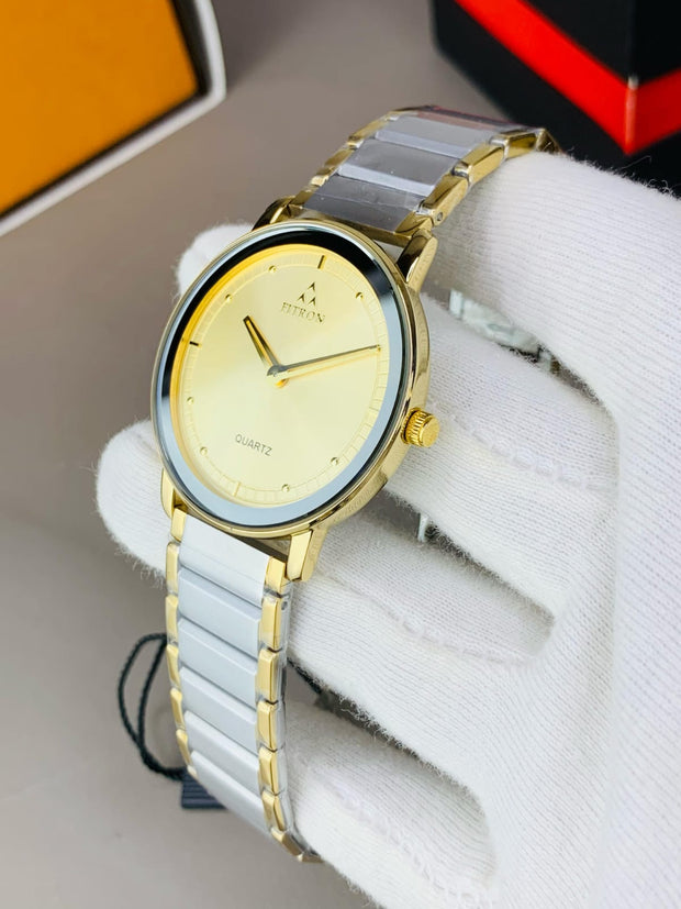 Fitron Classic Two tone chain with Golden dial image 5