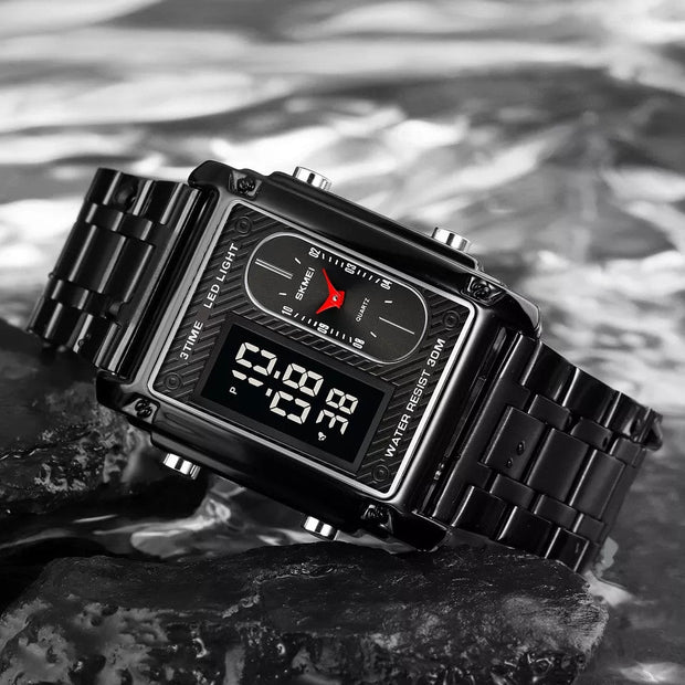 Original SKM Black Chain Square Dual time image 14