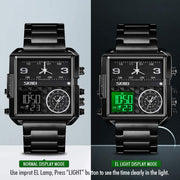 Original SKM Triple Time Watch Black Colour image 5