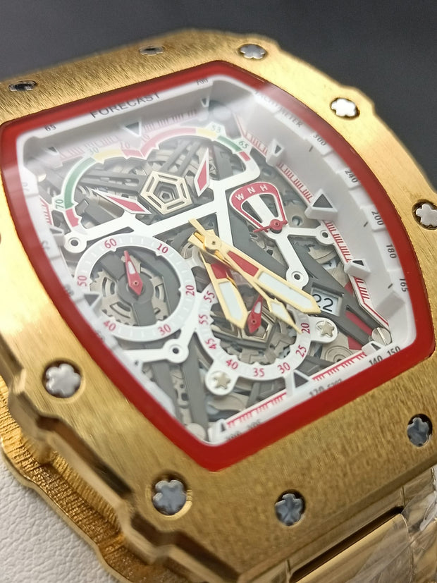 Original Forecast Big Face Chronograph Working Watch Gold Colour image 4