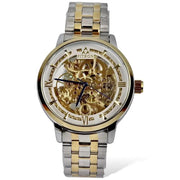 Skeleton Automatic Watch Two tone chain With Golden White image 0