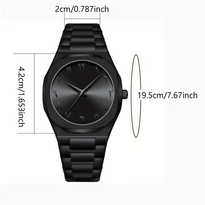 Arabic Dial full Mat Black chain image 6
