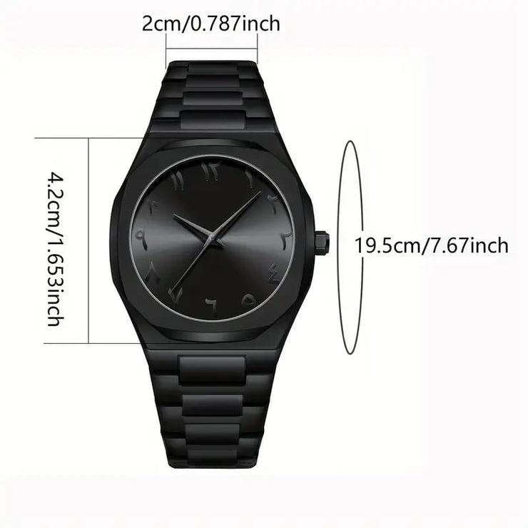 Arabic Dial full Mat Black chain image 6