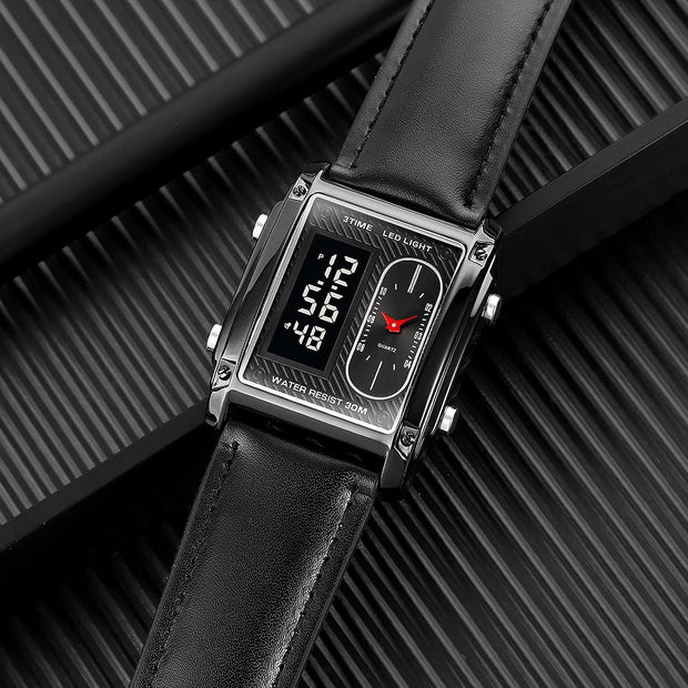 Original SKM Black belt Square Dual time image 7