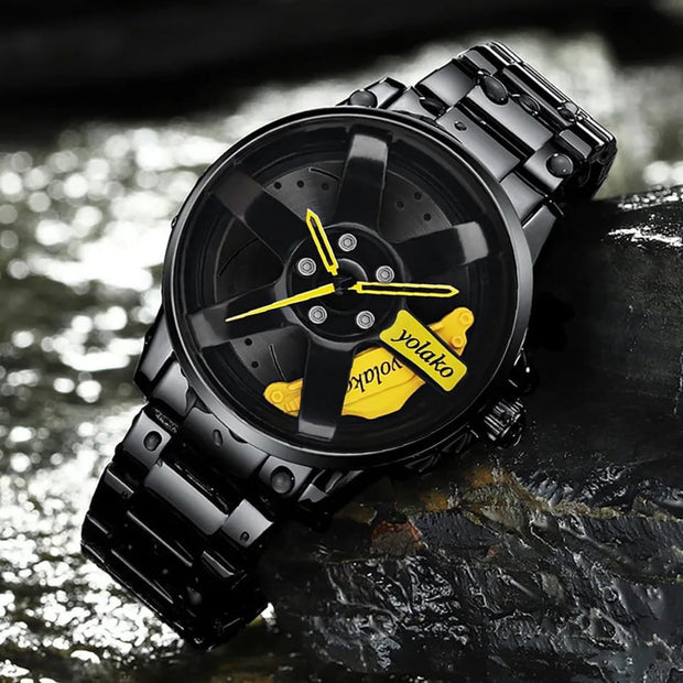Original allroy rim Watch Black Chain with Yellow dial image 1