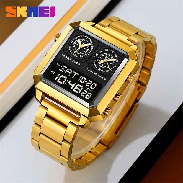 SKM  Three Machine Watch Gold Colour image 1