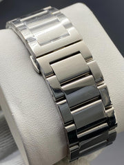 Cartier Chronograph working Watch  Sliver Black with Blue diamonds (Copy) image 1