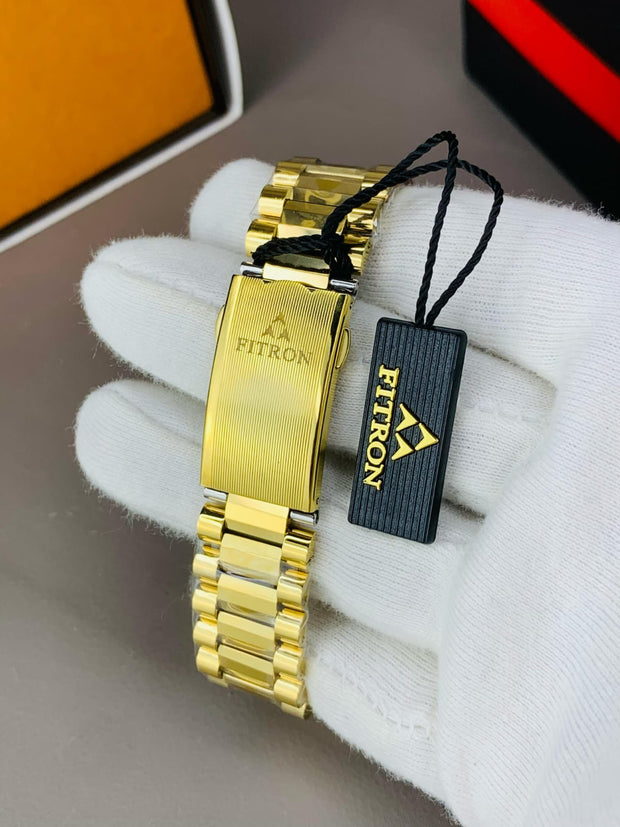 Fitron original  Diaster Watch Black Dial with golden chain image 2
