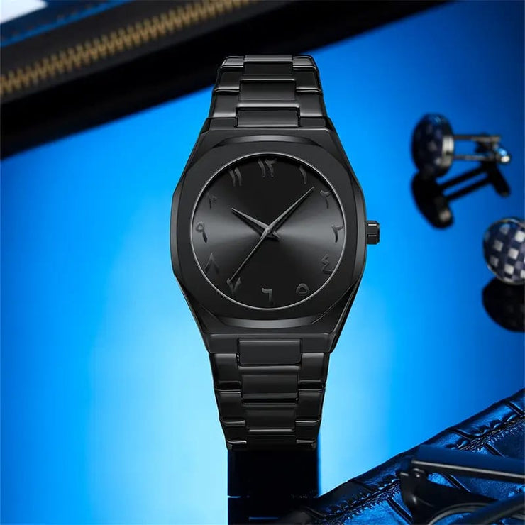 Arabic Dial full Mat Black chain image 10