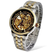 Skeleton Automatic Watch Two tone chain With Golden black Dial image 3