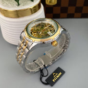 Full Skeleton Automatic Watch Two tone chain With Golden White ( N Design) image 4