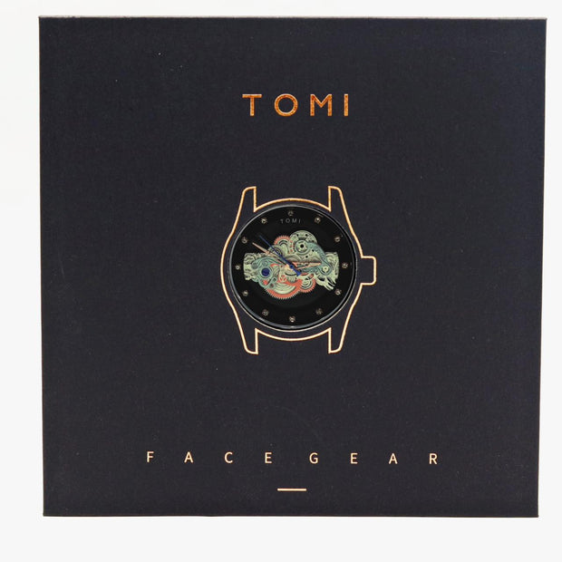 Tomi – FaceGear – Dual Strap –Black Bazel with Black Dial image 3