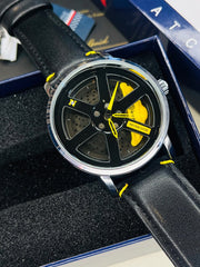 Original allroy rim Watch Black belt with Yellow dial image 1