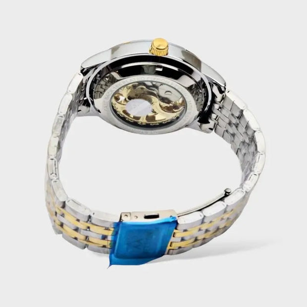 Full Skeleton Automatic Watch Two tone chain With Golden White ( N Design) image 7