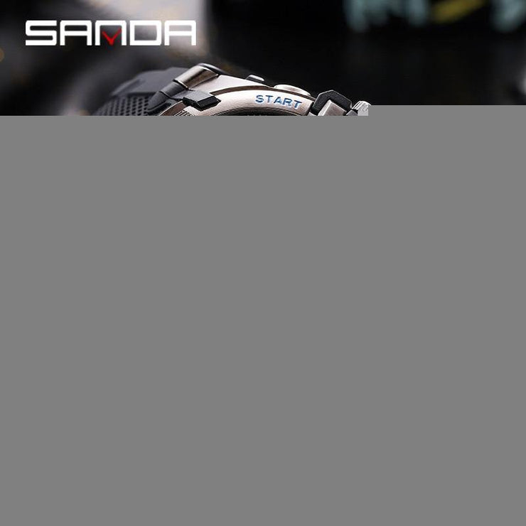 Original Sanda Sport Watch Blue needle  With Black belt image 2