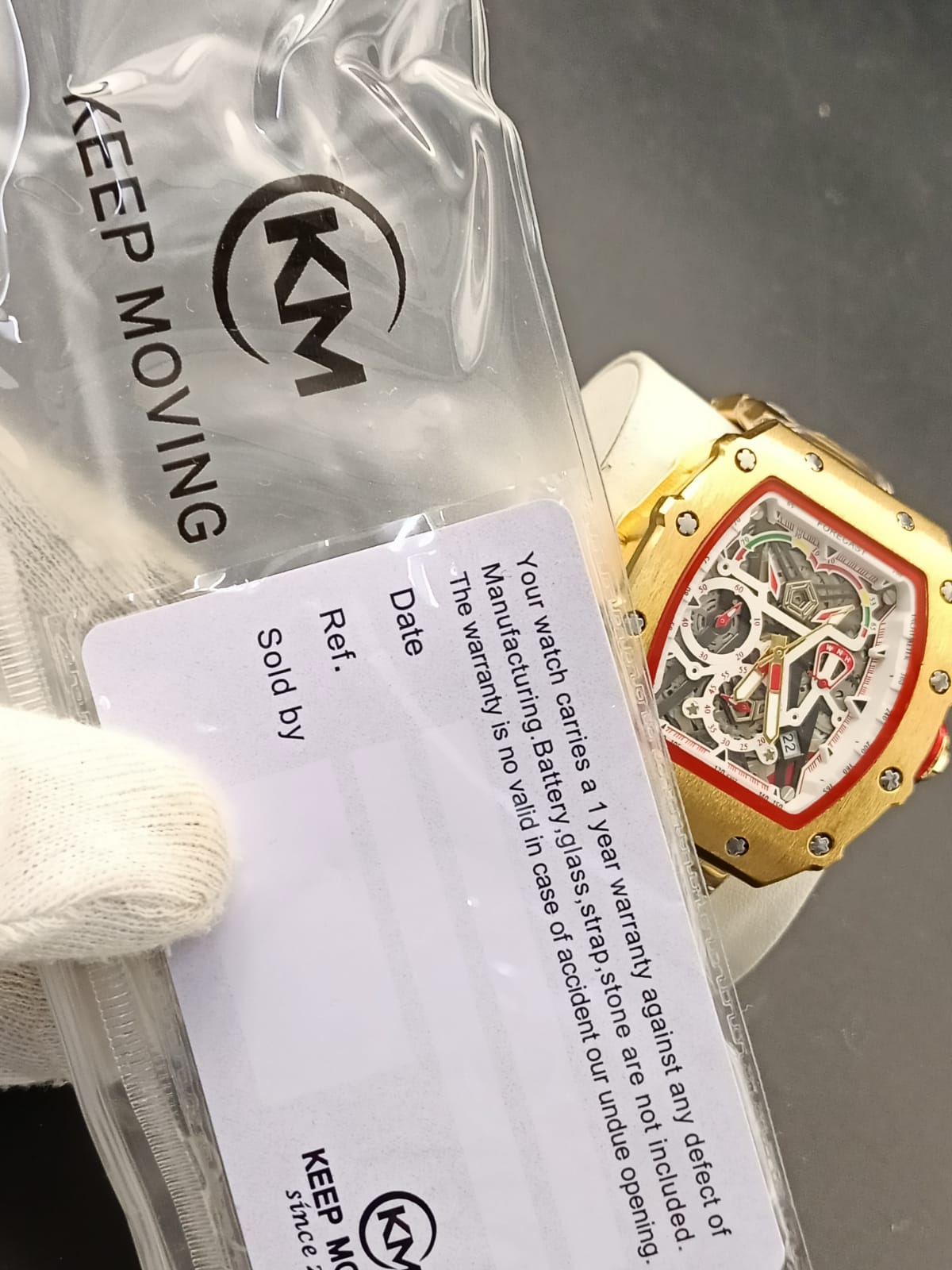 Original Forecast Big Face Chronograph Working Watch Gold Colour image 5