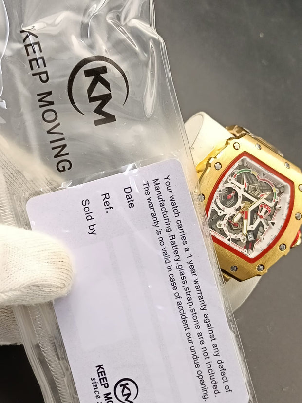 Original Forecast Big Face Chronograph Working Watch Gold Colour image 5