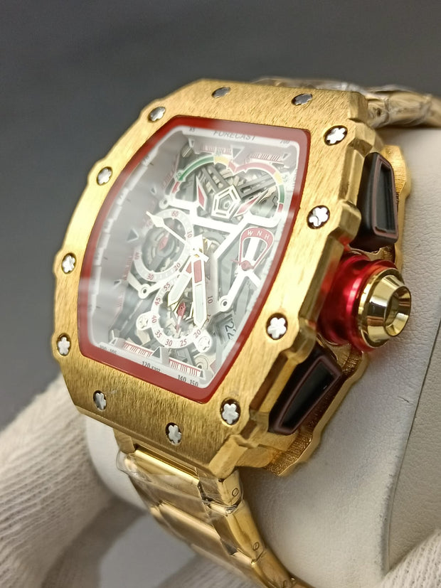 Original Forecast Big Face Chronograph Working Watch Gold Colour image 3