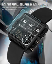 Original Sanda Triple Time Watch Black Colour with black Belt image 2