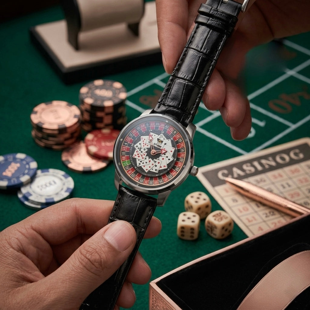 Black Cards  Luxury Roulette Casino Style Watch