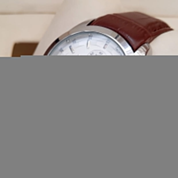 Tissot Choronograph Chain Quartz machine 1853 Leather Belt Brown Sliver  bazel (Copy) image 2