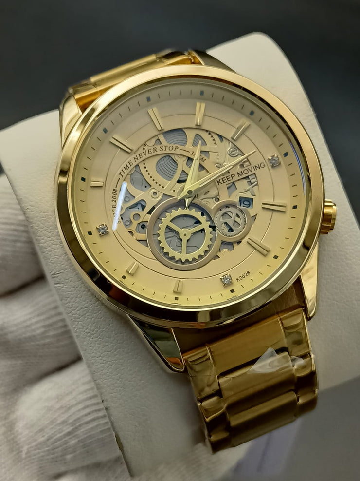 Original Keep Moving Down Sec working Watch Gold colour image 2