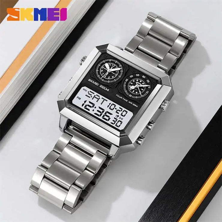 SKM  Three Machine Watch Sliver Colour image 2
