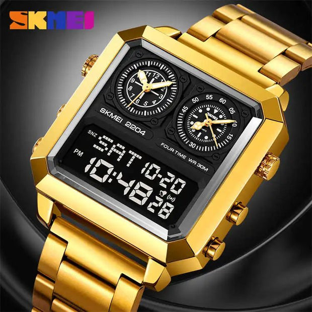 SKM  Three Machine Watch Gold Colour image 0