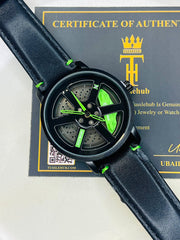 Original allroy rim Watch Black belt with Yellow dial image 0