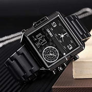 Original SKM Triple Time Watch Black Colour image 3