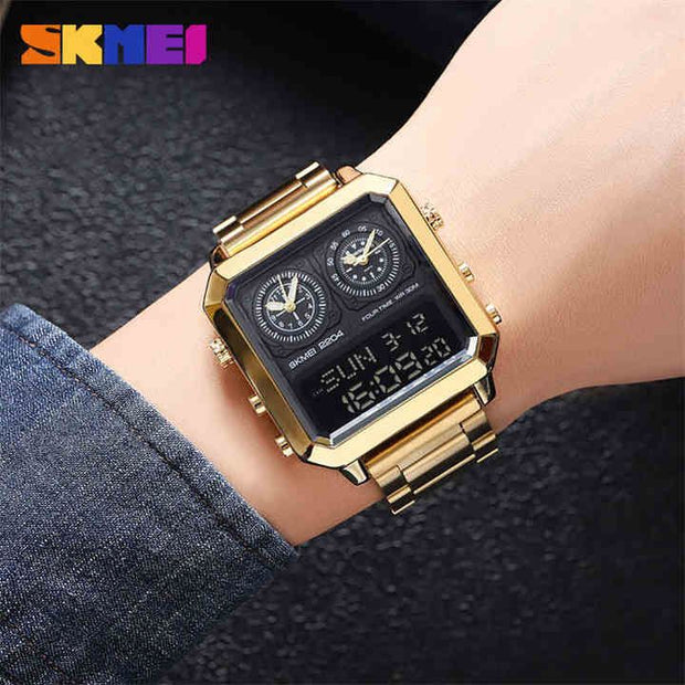 SKM  Three Machine Watch Gold Colour image 3