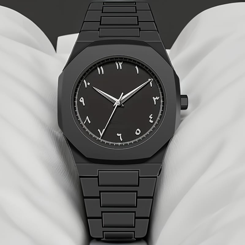 Arabic Dial full Mat Black chain image 8