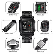 Original SKM Black Chain Square Dual time image 13